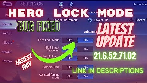 HERO LOCK MODE BUG FIXED | MOBILE LEGENDS LATEST PATCHED