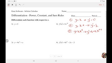 Kuta Software - Calculus: Differentiation - Power,  Constant, and Sum Rules | IngWan Steiner