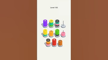 Hoop Stack level 132 #shorts #relaxinggames #games #hoopstack