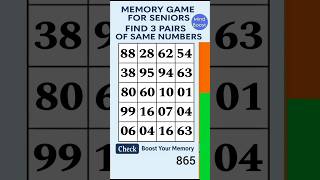 Brain Exercise for Seniors and Adults – Simple Easy Activity to Stay Sharp | Match the Numbers