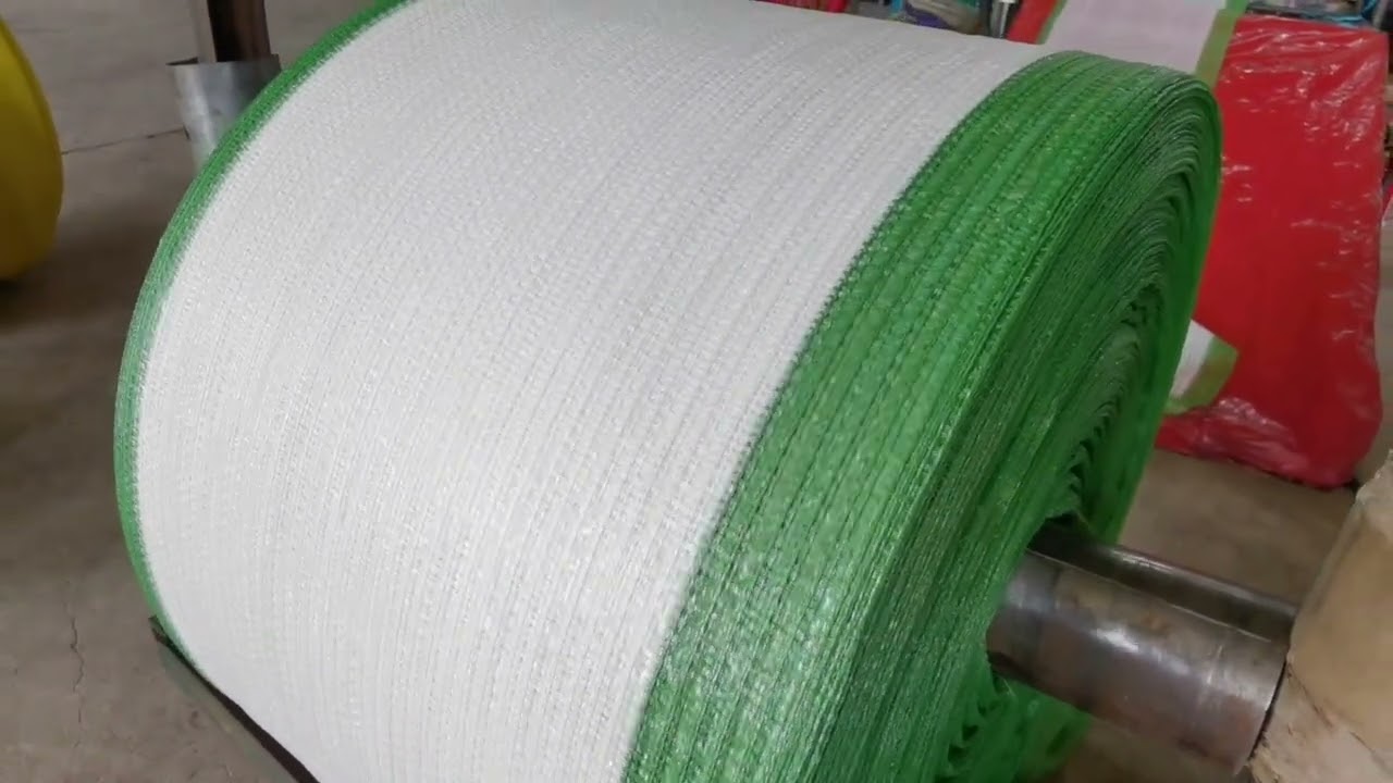 green top and bottom pe mesh bag