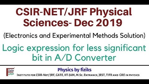 CSIR-NET-Dec 2019: Physical Sciences:Electronics: Logic expression in A/D Converter