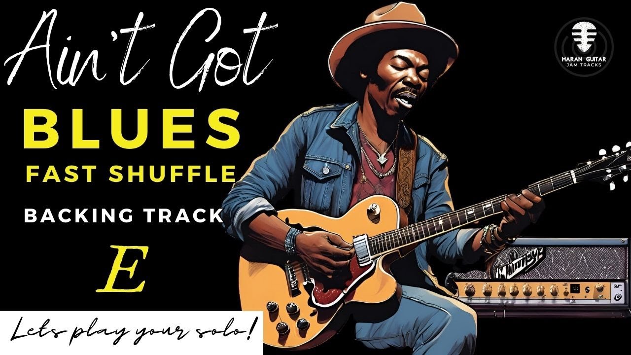 AIN'T GOT BLUES Fast Shuffle (BPM 168) backing track - Jam in E