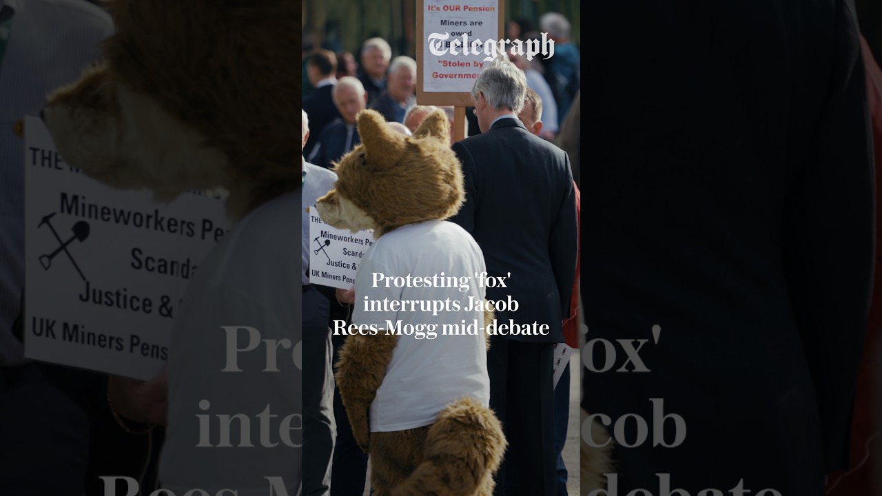 Protesting 'fox' interrupts Jacob Rees-Mogg mid-debate