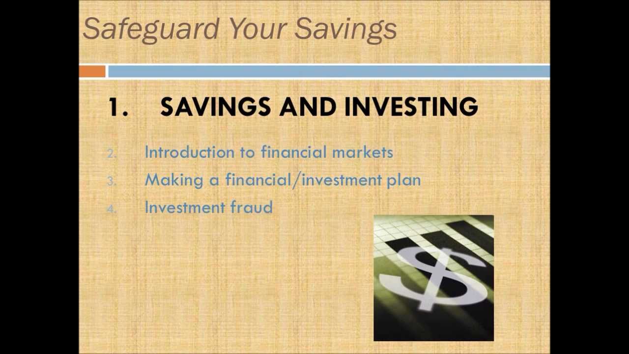 Safeguard Your Savings 1: Basics of Saving and Investing - YouTube