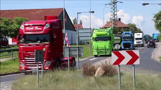 Truck week Panenský Týnec spanilá jízda /on board Scania V8/
