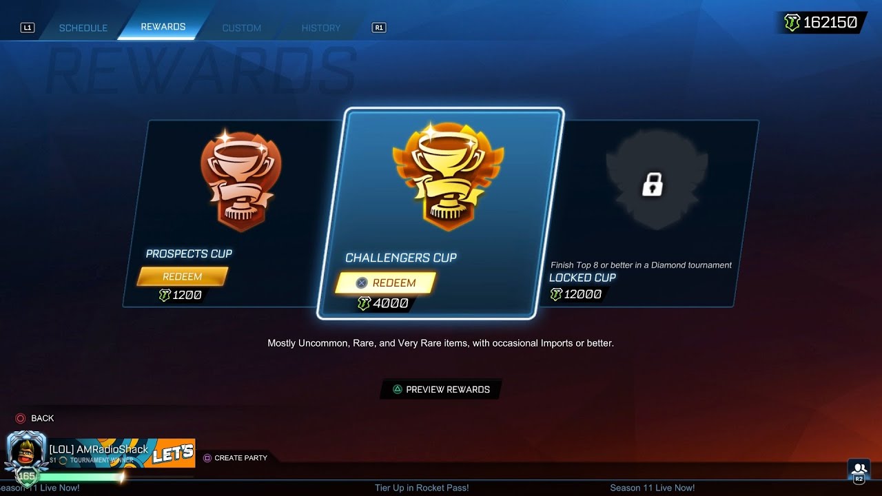 Rocket League Season 11: Challenger's Cup Tournament Rewards 