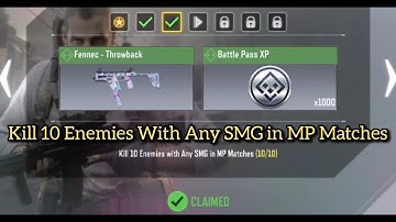 Kill 10 Enemies With Any SMG in MP Matches Call Of Duty Mobile Task Complete