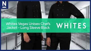 Whites Vegas Unisex Chefs Jacket Long Sleeve Black