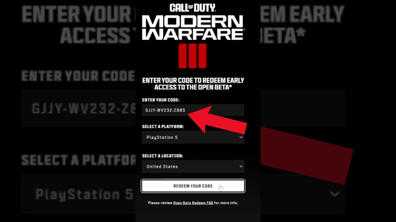 Call of Duty Modern Warfare 3 III Beta Early Access Key Code COD