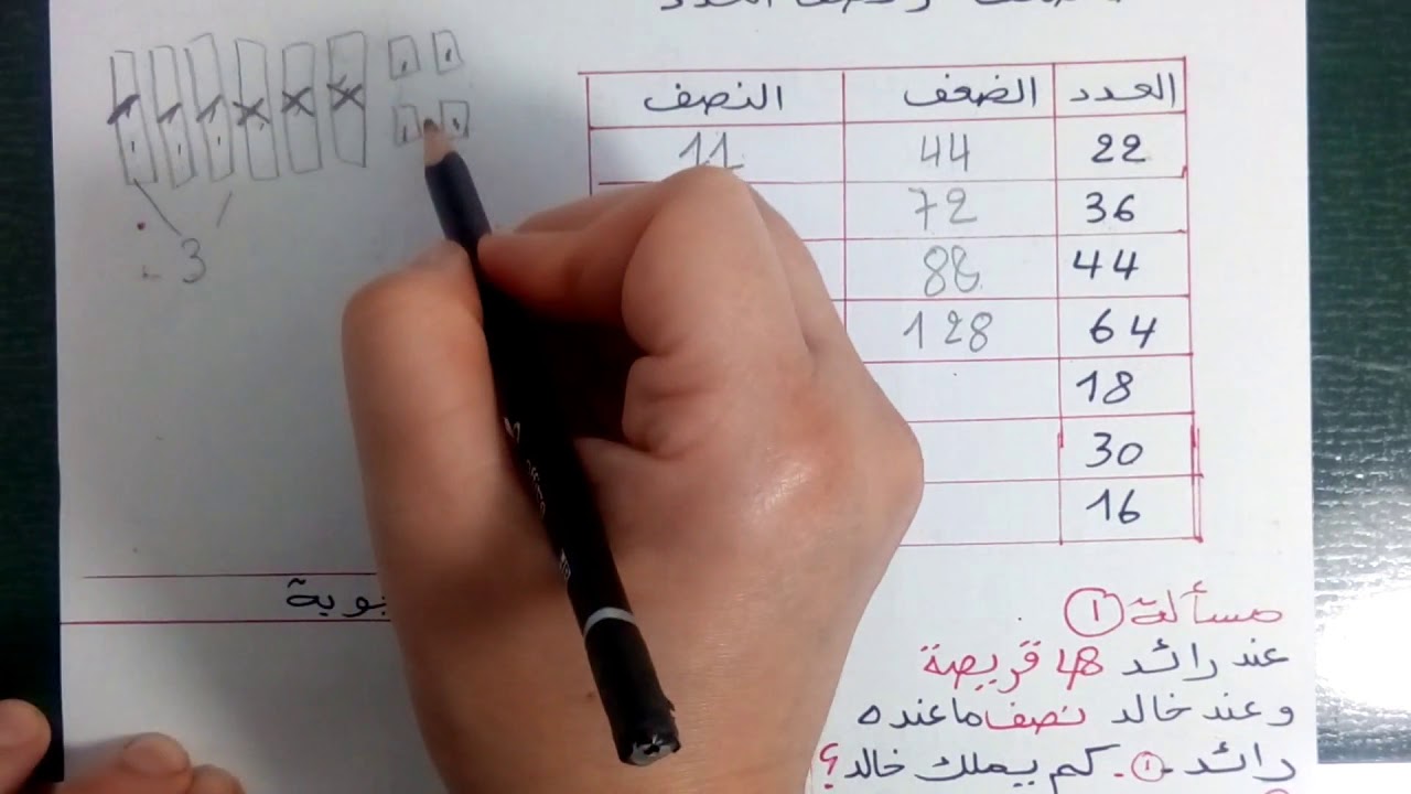 تمارين العطلة في الرياضيات الجزء الثاني للسنة الثانية ابتدائي