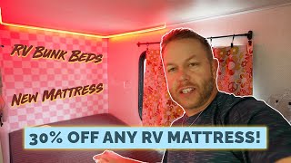 DIY RV Bunk Bed Beddy's on NEW Brooklyn Bedding Mattresses - IBEX 20BHS