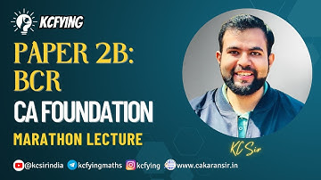 BCR Marathon Lecture | CA Foundation | CA Karan Chandwani