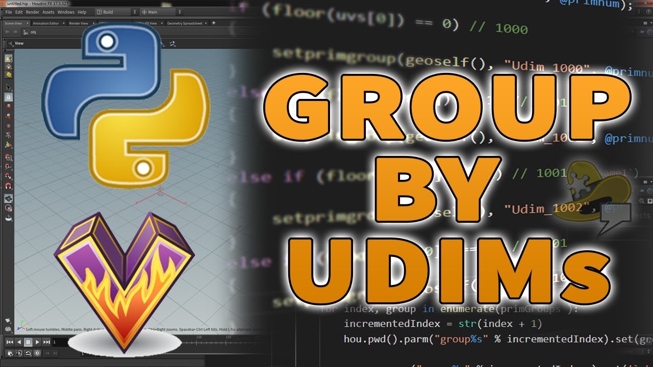 Houdini Tutorial : Group By UDIMs using VEX and Python - YouTube