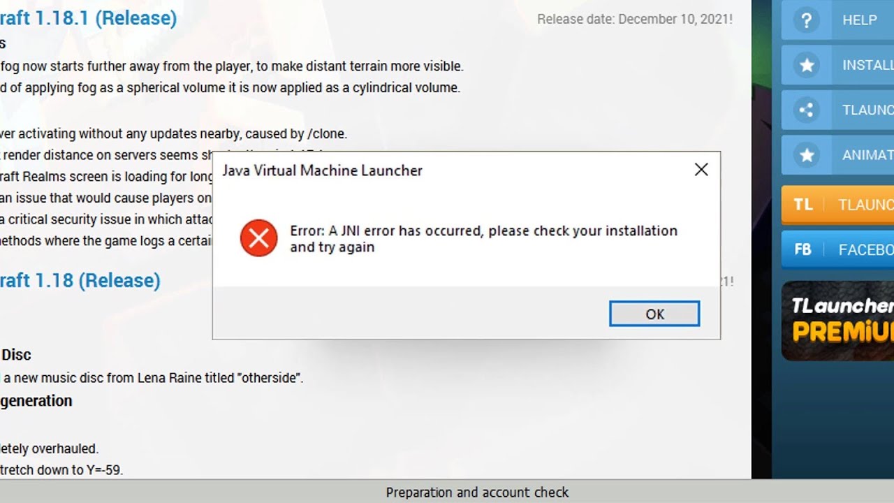 An error has occurred please. An error has occurred. a critical error has occurred ask for help tlauncher.