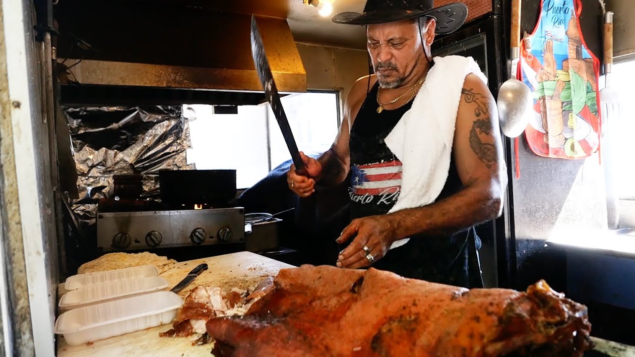 American Street Food - LEGENDARY ROAST PORK Lechonera La Piraña New York City | Travel Thirsty