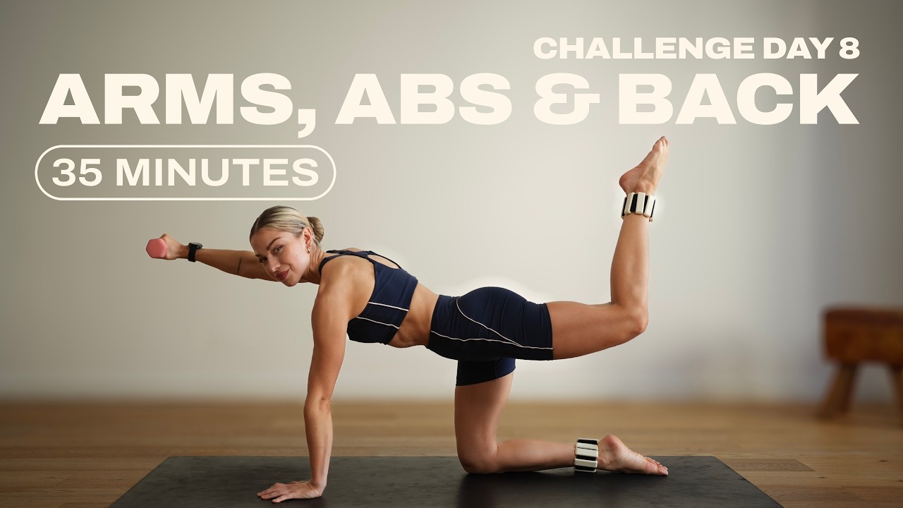 Day 8 - 35 Min. Upper Body Workout w/ Weights | 1 Month Pilates x Strength Challenge