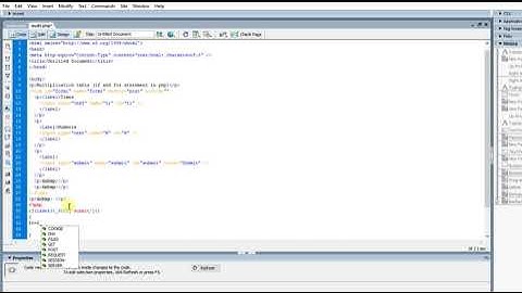 php tutorials-Program to generate multiplication table