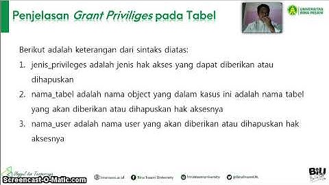 Hak Akses Tabel Database #HakAkses#Tabel