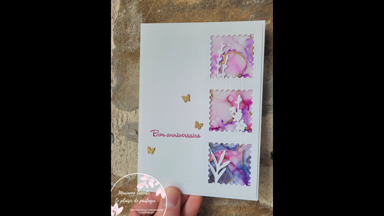 Carte simple et élégante avec la technique de fond blends et alcool