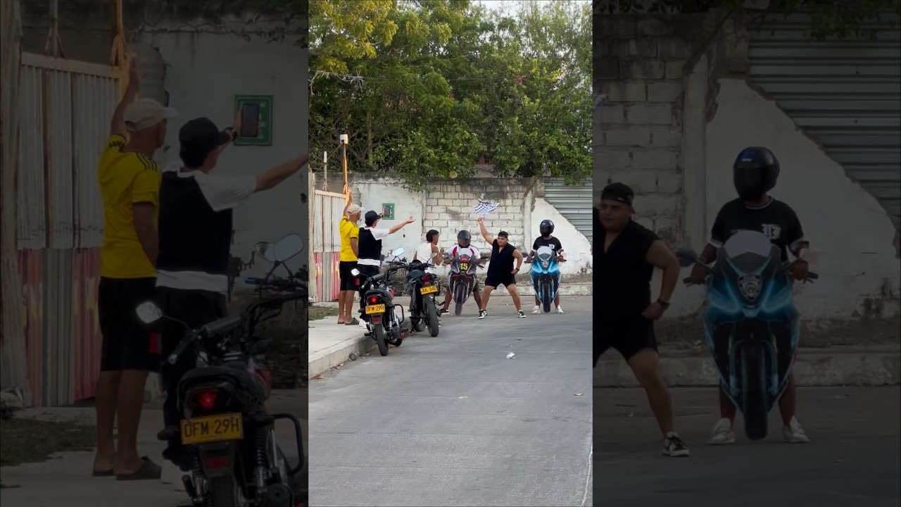 Alto 🛑 🏍️ 🏁 carrera de motos 🏁 #funny #viral