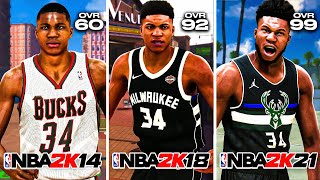 GETTING A CONTACT DUNK with GIANNIS ANTETOKOUNMPO on EVERY NBA 2K (NBA 2K14 - NBA 2K21)