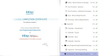 Infosys Java Fundamental Certification Question! || how go get Certificate?