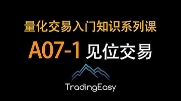 A07-1见位交易应用思路 | 量化交易入门知识