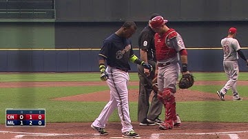 Segura triples, scores on throwing error