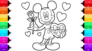 Mickey Mouse Valentines Day Coloring Pages For Kids
