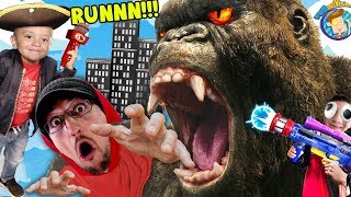 GIANT APE CHASE! (FGTEEV's Game Turns Into Music Video) FV Family Behind the Scenes