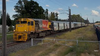 DFB 7023 with the Northern Explorer 200 passing Killarney road crossing Hamilton NIMT