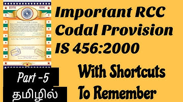 Important RCC Codal Provision in Tamil Part-5 | IS 456-2000 |