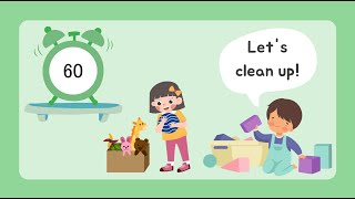 60 Second Clean-Up Countdown for Kids | Fun & Motivating Timer!