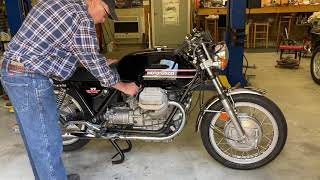 Cold start of 1975 Moto Guzzi V7 Sport