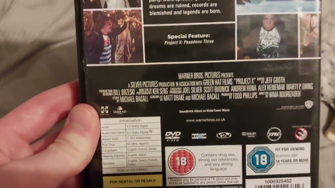 Project X (UK) DVD Unboxing 