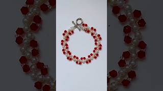 #short bracelet making. Red bracelet for an elegant outfit. DIY #diy