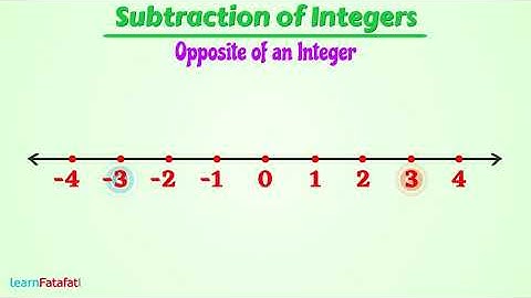 Integers Class 6 Maths - Subtraction of Integers