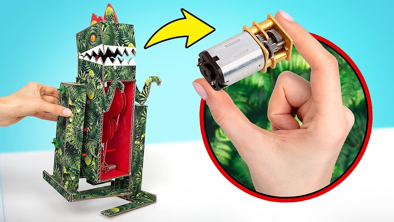 Как сделать робота динозавра Ти-Рекса из картона - YouTube