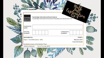 Answering Q 1-4 of AS level Math 9709/11/M/J/2017