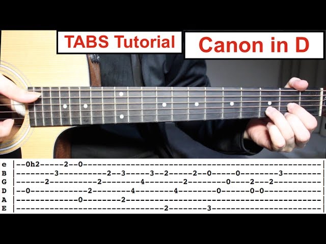 Canon in D | Fingerstyle TABS Guitar Lesson (Tutorial) How to play Canon in D with Tabs class=