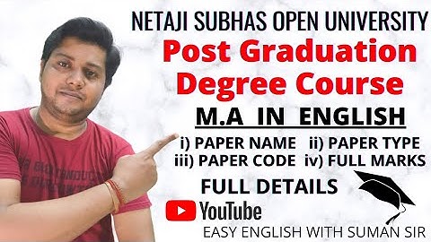 N.S.O.U Post Graduation Degree Course in English || M.A in English || Syllabus Details
