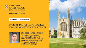 Information session on Cambridge Judge Business School’s Digital Disruption programme