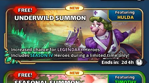 Empires Puzzles : Elves summons & Season 4 pulls for Hulda costume