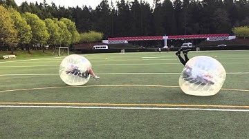 Bubble Soccer collision - a lesson in physics
