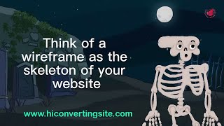 Wireframe as the skeletal representation of a website's layout