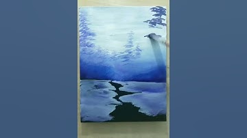 Beginner Friendly Winter Landscape Painting / learn basic acrylic drawing
