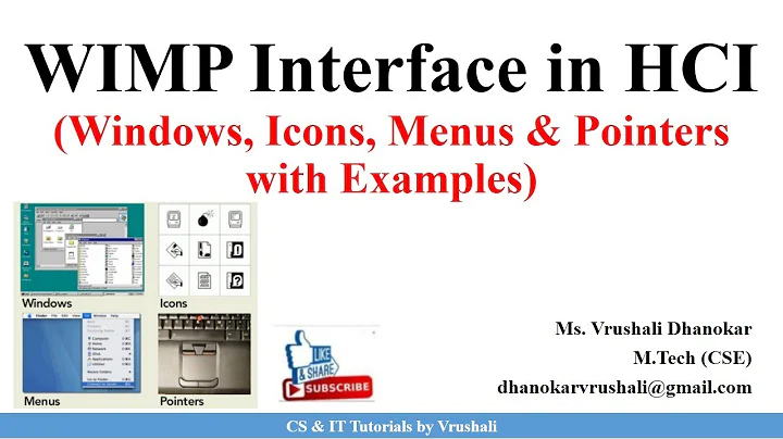 HCI 3.7 WIMP (Windows, Icons, Menus & Pointers) Interface in HCI