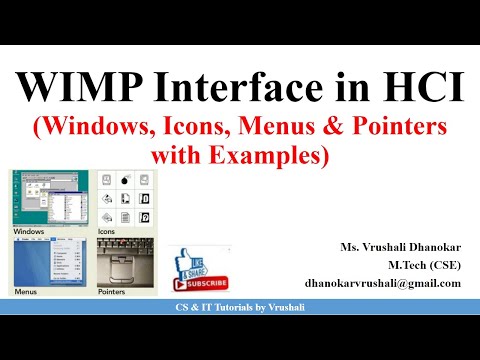 HCI 3.7 WIMP (Windows, Icons, Menus & Pointers) Interface in HCI
