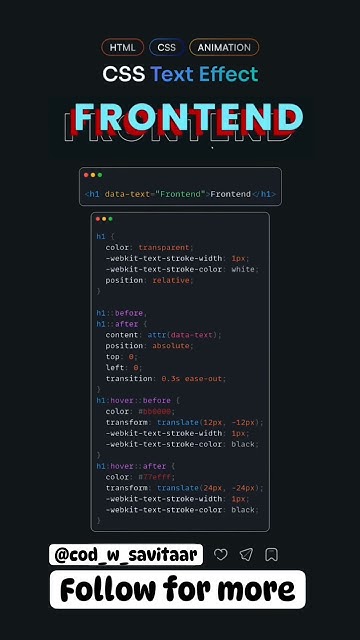 TEXT EFFECT CSS!!! | CODEwSavitaar #shorts #coding #trending #short # ...